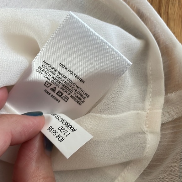 Express Cream Sheer Ruffle Sleeveless Top - Picture 6 of 7